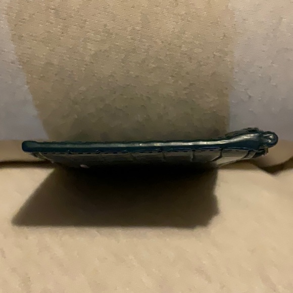 YSL (Saint Laurent) Fragments card holder (dark turquoise croc) - Picture 4 of 8